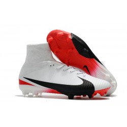New Nike Mercurial Superfly 5 FG Firm Ground Soccer Cleats - White Black Red