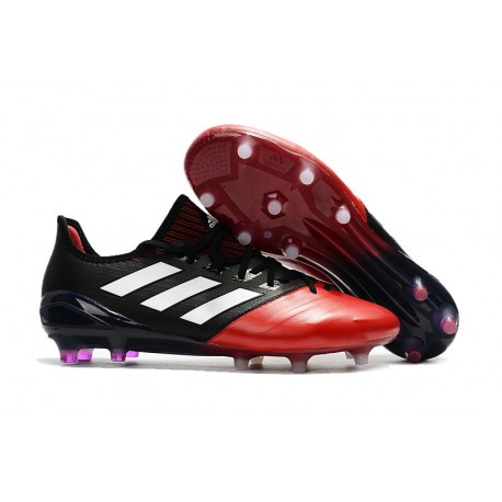 adidas Ace 17.1 Leather FG Soccer Cleats - Black Red White