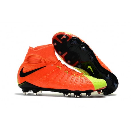 Nike Hypervenom Phantom III DF FG Flyknit Boots - Orange Yellow