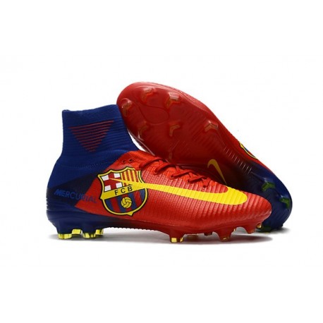 Nike Mercurial Superfly 5 FG Firm Ground Soccer Cleat - Barcelona Red Yellow