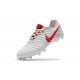 New Nike Tiempo Legend 7 FG K-leather Football Boots White Red