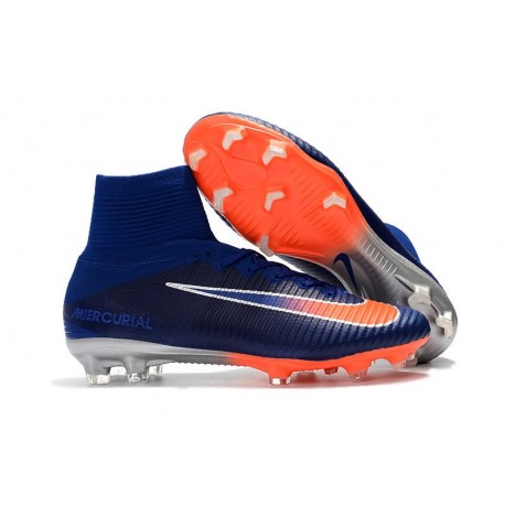 Nike Mercurial Superfly V FG ACC Mens Boot - Blue Orange