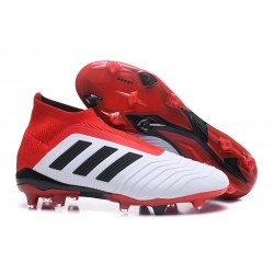 adidas New Predator 18+ FG Soccer Cleats White Red Black