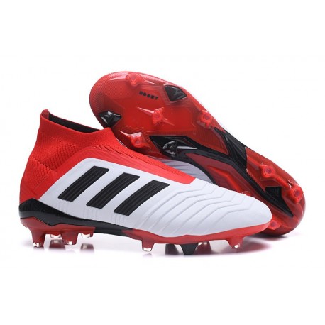 adidas New Predator 18+ FG Soccer Cleats White Red Black