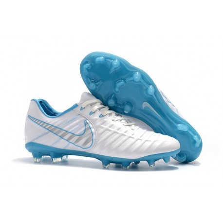 Nike Tiempo Legend VII FG ACC Mens Soccer Cleats - White Blue