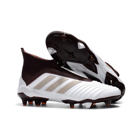 adidas New Predator 18+ FG Soccer Cleats White Brown