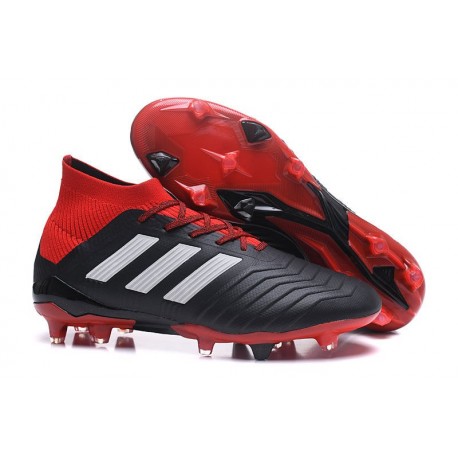 adidas Predator 18.1 Mens FG Football Boots Black White Red