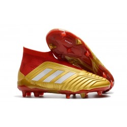adidas New Predator 18+ FG Soccer Cleats Golden Red