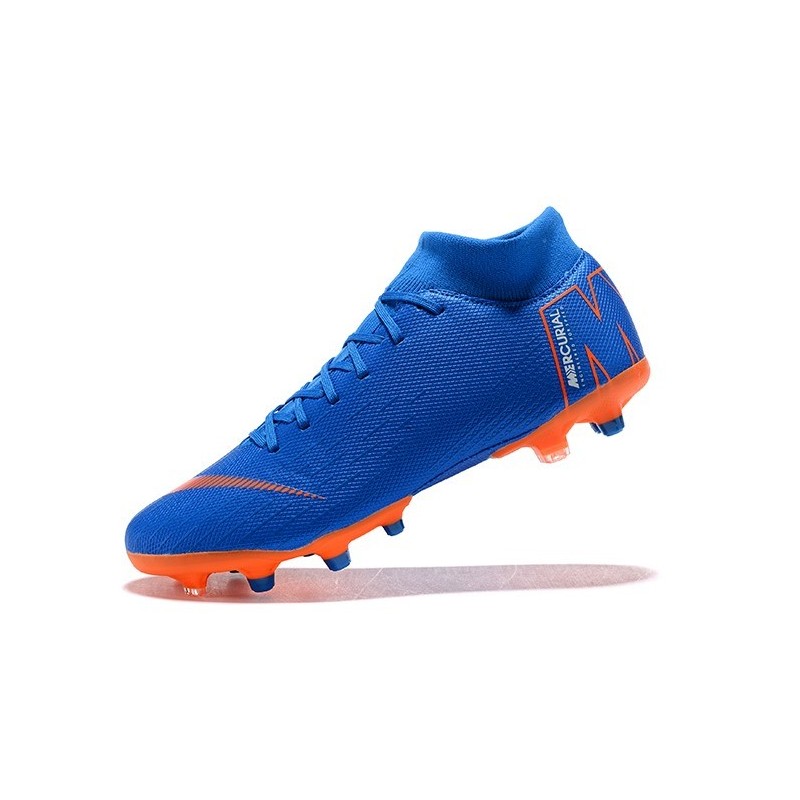 orange and blue football boots