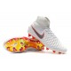 Top Nike Magista Obra 2 FG Firm Ground Boots - White Grey Crimson