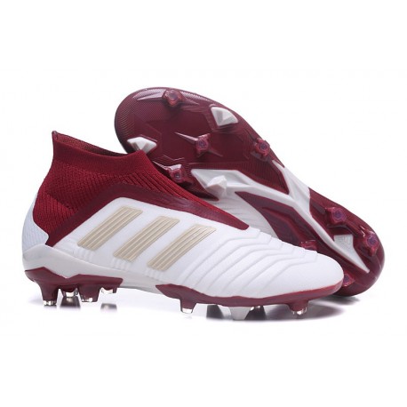 adidas New Predator 18+ FG Soccer Cleats White Red