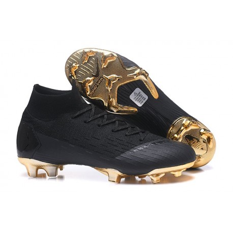 Nike Mercurial Superfly Vi Elite FG New Soccer Cleats - Black Gold