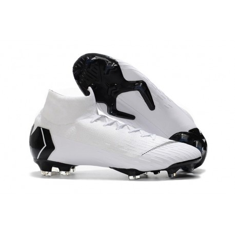 Nike Mercurial Superfly Vi Elite FG New Soccer Cleats - White Black