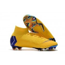 Nike Mercurial Superfly Vi Elite FG New Soccer Cleats - Yellow Blue