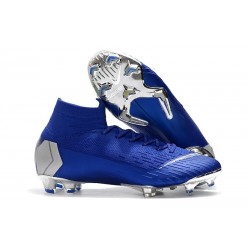 Nike Mens Mercurial Superfly 6 Elite FG Football Boots - Blue Silver