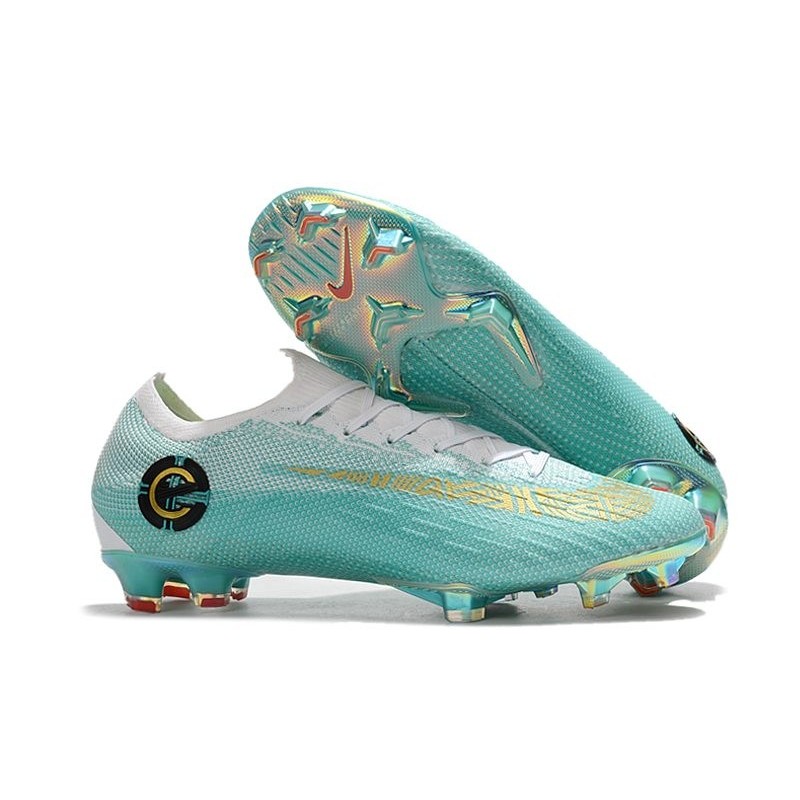 blue and white football boots