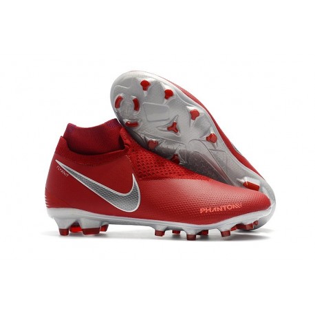 Nike Phantom Vision Elite DF Firm Ground Cleats Red Silver