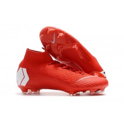 Nike New Mercurial Superfly VI 360 Elite FG Cleat - Red White