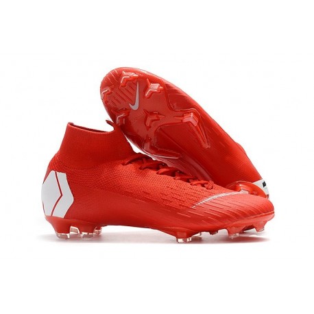 Nike New Mercurial Superfly VI 360 Elite FG Cleat - Red White