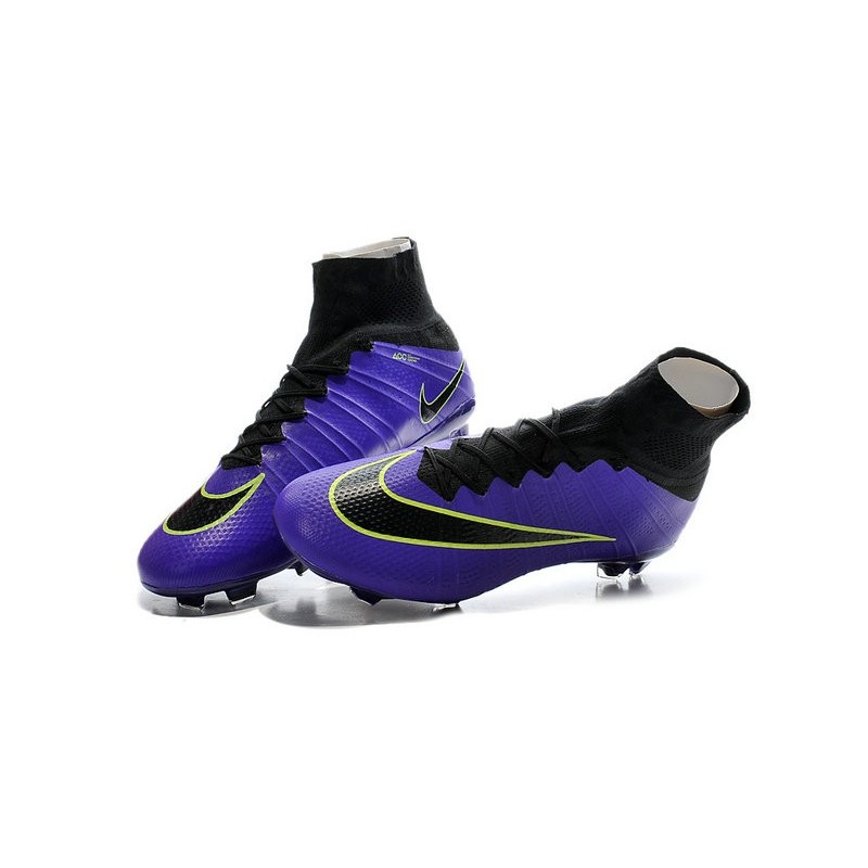 New 2015 Nike Mercurial Superfly Iv FG Football Cleats Purple Black