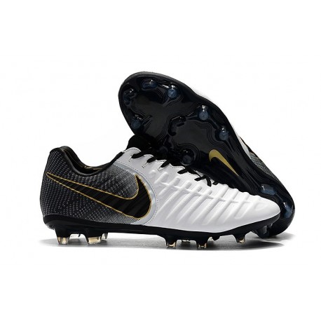 Nike Tiempo Legend VII FG Men's Soccer Cleats - White Black