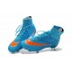 New 2015 Nike Mercurial Superfly Iv FG Football Cleats Blue Orange