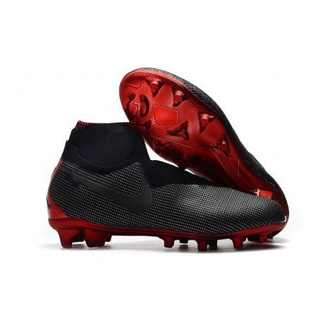 Nike Phantom Vision Elite DF Firm Ground Cleats Black Red