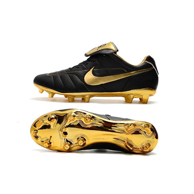 nike tiempo black gold