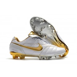 Nike Tiempo Legend VII R10 FG Men's Soccer Cleats - White Golden