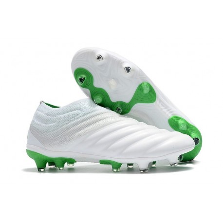 adidas Copa 19+ FG Firm Ground Soccer Cleats - White Green