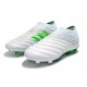 adidas Copa 19+ FG Firm Ground Soccer Cleats - White Green