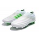 adidas Copa 19+ FG Firm Ground Soccer Cleats - White Green