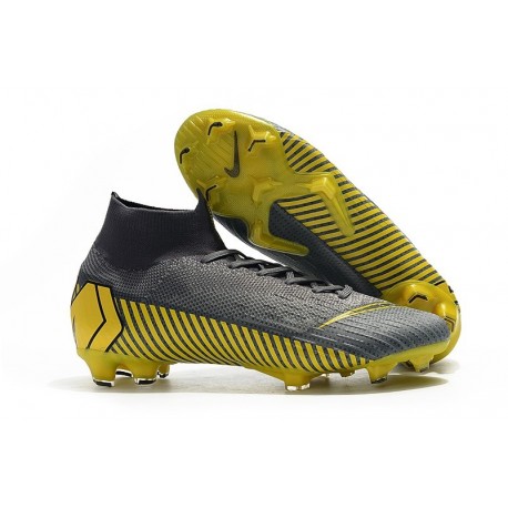 Nike Mercurial Superfly 6 Elite FG Mens Soccer Boot Grey Black Gold