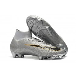 Nike Mercurial Superfly 6 Elite FG Mens Soccer Boot Silver Black