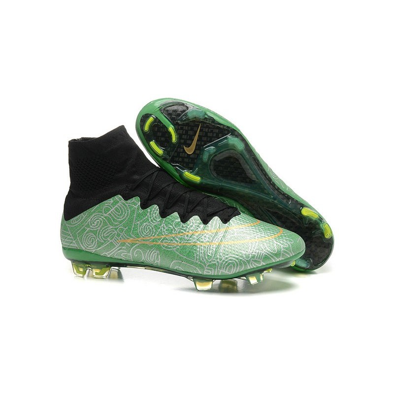 green and gold nike football cleats