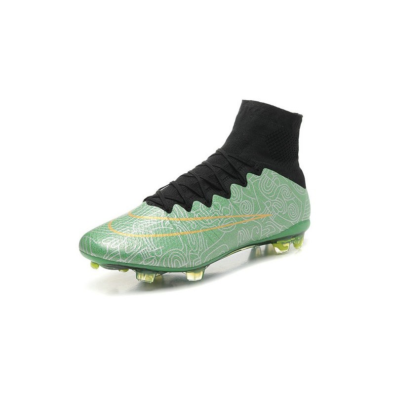 New 2015 Nike Mercurial Superfly Iv FG Football Cleats Green Gold Black