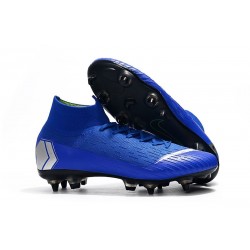 Nike Mercurial Superfly VI Elite Anti-Clog SG-Pro Boots Blue Silver