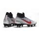 Neymar Nike Mercurial Superfly VI Elite Anti-Clog SG-Pro White Black Red