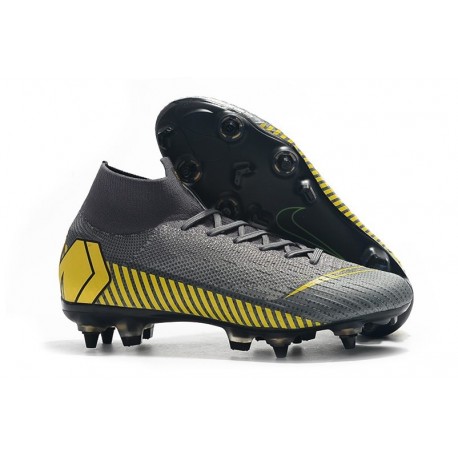 Nike Mercurial Superfly 6 Elite AC SG-Pro Cleats - Grey Yellow