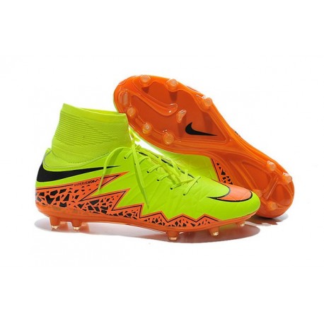 New 2015 Soccer Cleats Nike Hypervenom Phantom II FG ACC Yellow Orange Black