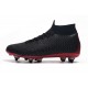 Nike x Jordan Mercurial Superfly 6 Elite AC SG-Pro Cleats - Black Red