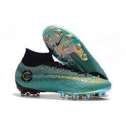 Ronaldo Nike Mercurial Superfly VI 360 Elite AG-Pro Cleats Blue Gold