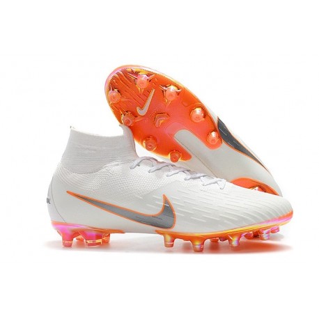 Nike Mercurial Superfly VI 360 Elite AG-Pro Cleats White Orange