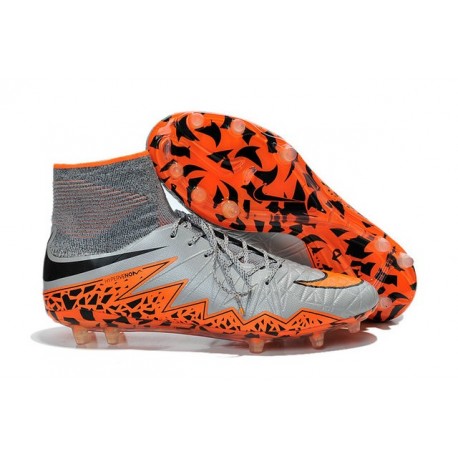 New 2015 Soccer Cleats Nike Hypervenom Phantom II FG ACC Wolf Grey Orange Black