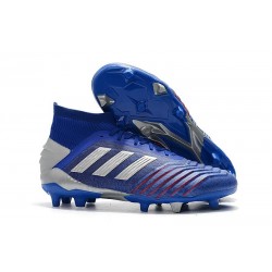 adidas Predator 19.1 FG Soccer Cleat Blue Silver